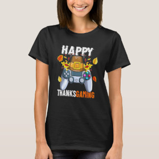 Happy Thanksgiving Video Game Controller Pilgrim C T-Shirt