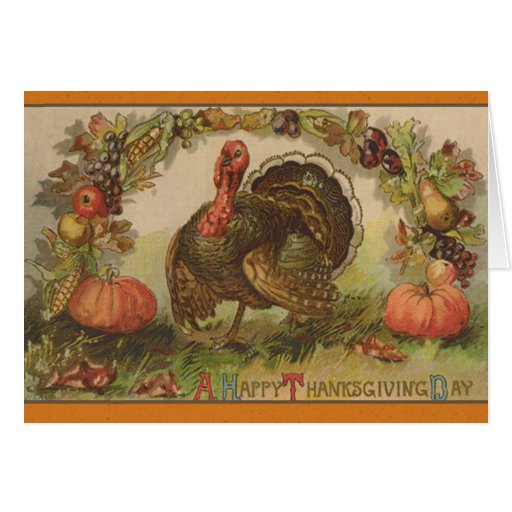 Happy Thanksgiving Vintage Art Cards | Zazzle