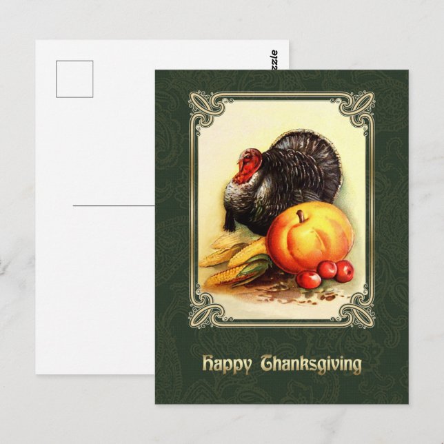 Happy Thanksgiving. Vintage Art Postcard (Front/Back)