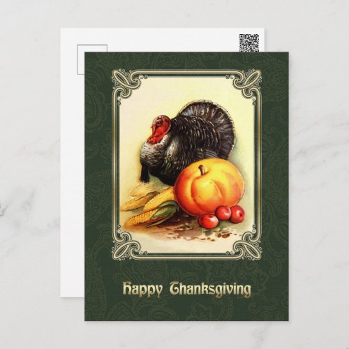 Happy Thanksgiving Vintage Art Postcard