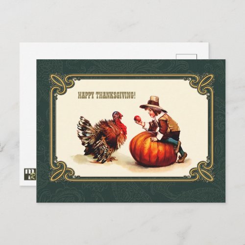 Happy Thanksgiving Vintage Design Postcards