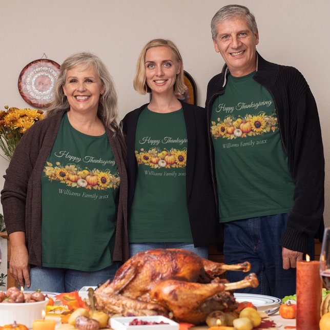 Happy Thanksgiving Vintage Pumpkins Custom Family T-Shirt (Creator Uploaded)