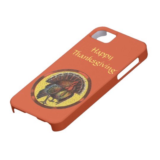 Happy Thanksgiving Vintage Turkey Gobbler Art iPhone SE/5/5s Case