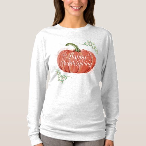 Happy Thanksgiving _ WC Pumpkin with Word Art T_Shirt