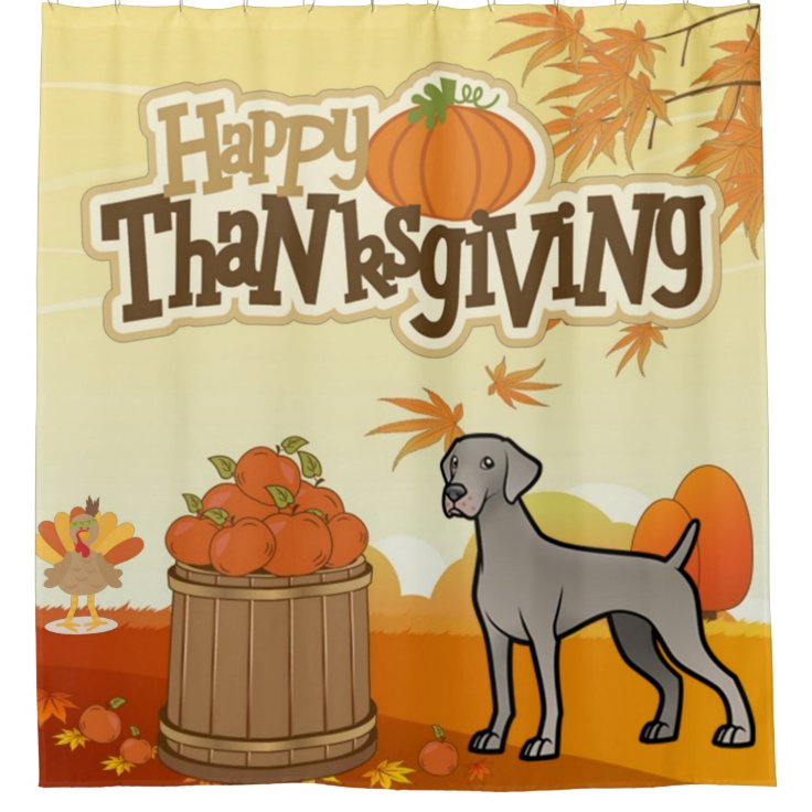 Happy Thanksgiving Weimaraner Shower Curtain Zazzle