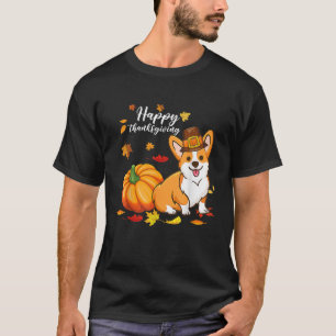 Happy Thanksgiving Welsh Corgi Pumpkin Autumn Fall T-Shirt