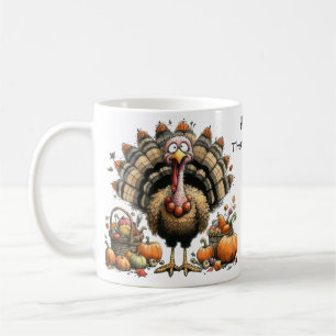 Happy Thanksgiving Whimsical Quirky Turkey Coffee Mug