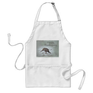 Happy Thanksgiving Wild Turkey Adult Apron