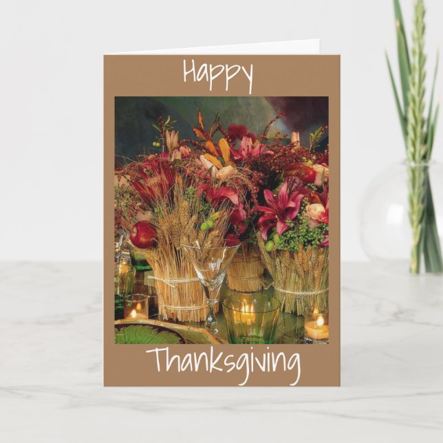 HAPPY ***THANKSGIVING*** WITH BEAUTIFUL DECOR HOLIDAY CARD (Front)