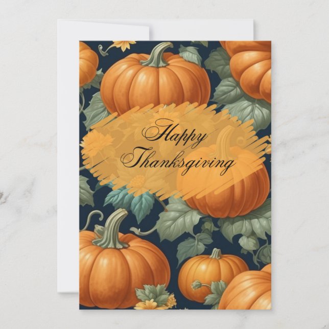 Happy Thanksgiving with Beautiful Pumpkins Announcement (Front)