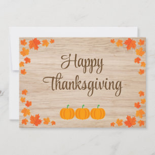 Happy Thanksgiving with Colorful Leaves & Pumpkins Invitation
