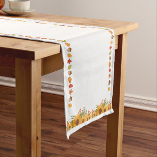 Happy Thanksgiving with Sunflowers Short Table Runner