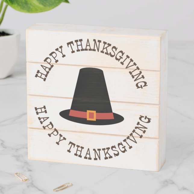 Happy Thanksgiving Wooden Box Sign (In Situ Horizontal)