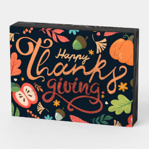 Happy Thanksgiving Wooden Box Sign