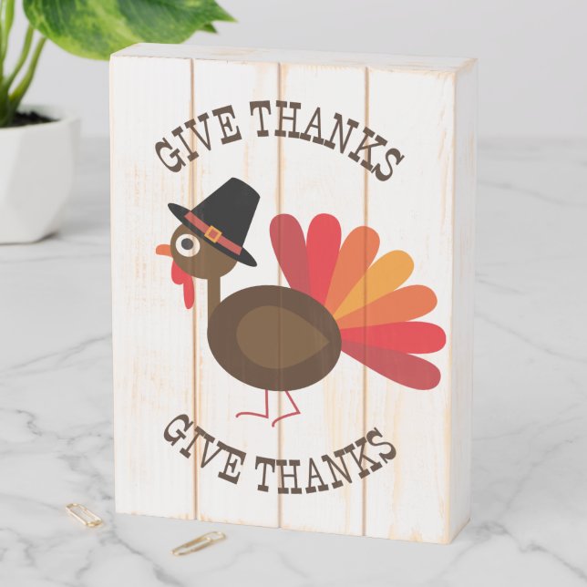 Happy Thanksgiving Wooden Box Sign (In Situ Vertical)