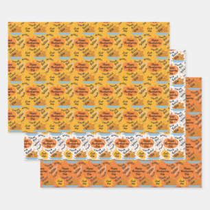 Happy Thanksgiving Wrapping Paper Sheets
