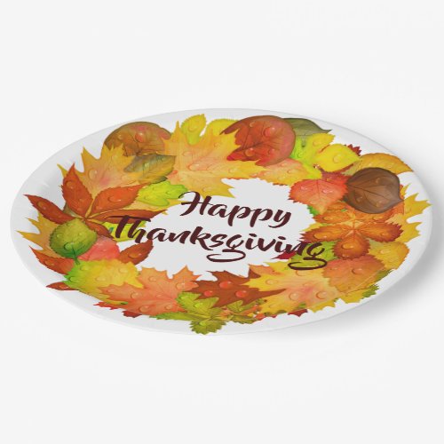 Happy Thanksgiving Wreath Paper Plate