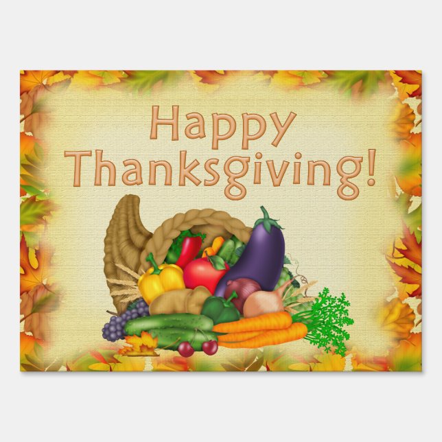 Happy Thanksgiving Yard Sign (Front)