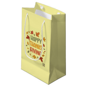 Happy Thanksgiving - Yellow Theme Small Gift Bag