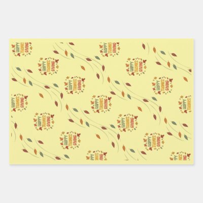 Happy Thanksgiving - Yellow Theme Wrapping Paper Sheets