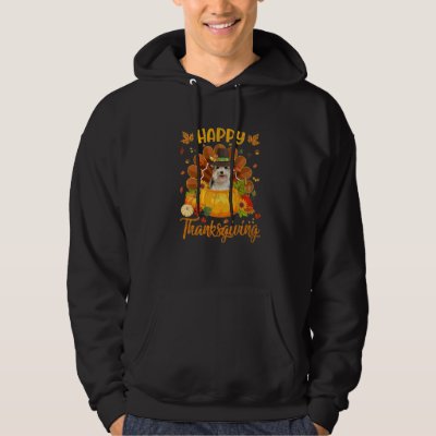 Happy Thanksgiving Yorkshire Terrier Dog Turkey Pu Hoodie