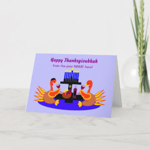 Happy Thanksgivukkah Funny Turkey Greeting Card