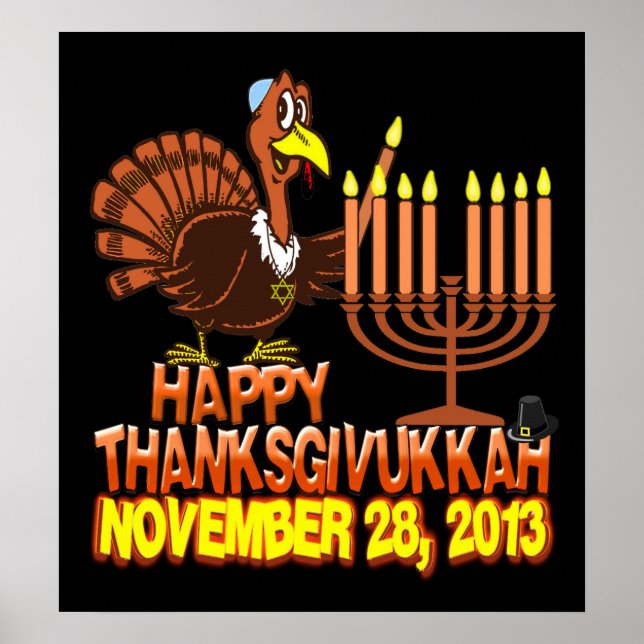 Happy Thanksgivukkah Thankgiving Hanukkah Poster (Front)