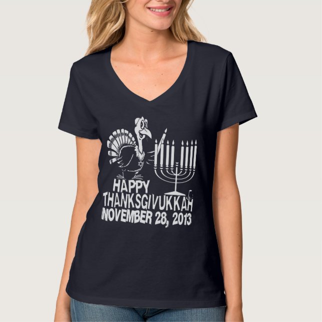 Happy Thanksgivukkah Thankgiving Hanukkah T-shirt (Front)