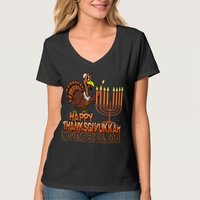 Happy Thanksgivukkah - Thankgiving Hanukkah Tshirt (Front)