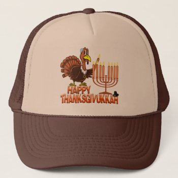 Happy Thanksgivukkah - Thankgiving Hanukkah Tshirt Trucker Hat by LaughingShirts at Zazzle