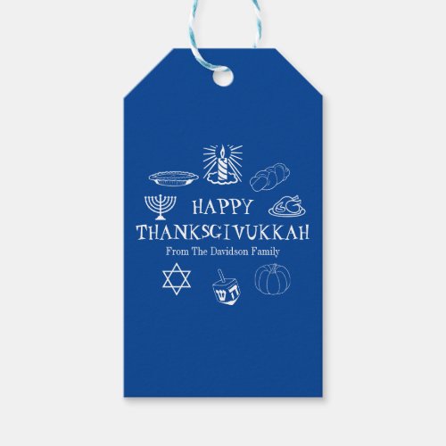 Happy Thanksgivukkah Thanksgiving Hanukkah favors  Gift Tags