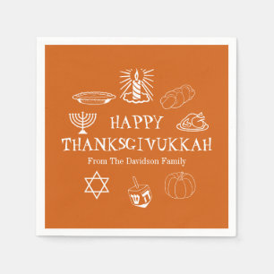Happy Thanksgivukkah Thanksgiving Hanukkah paper Napkins