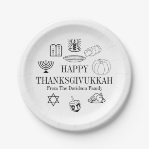 Happy Thanksgivukkah Thanksgiving Hanukkah Paper Plates
