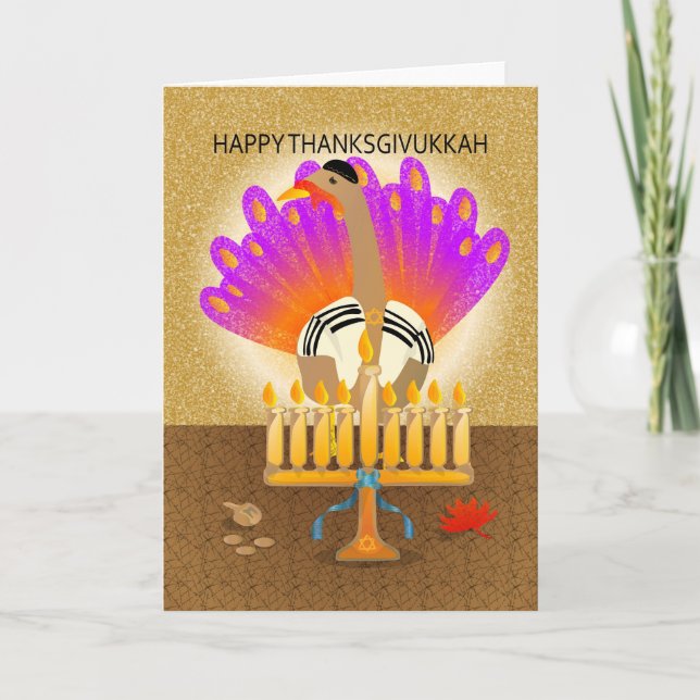 Happy Thanksgivukkah Turkey Card (Front)