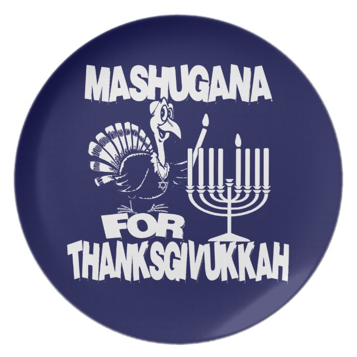 Happy Thanksgivukkah Turkey & Menorah Plates