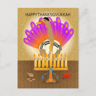 Happy Thanksgivukkah Turkey Postcard
