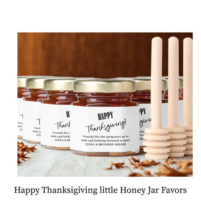 Happy Thanksigiving little  Honey Jar Favors (Creator Uploaded)