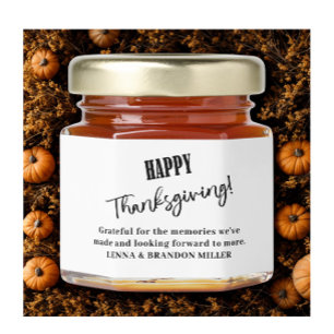 Happy Thanksigiving little  Honey Jar Favors