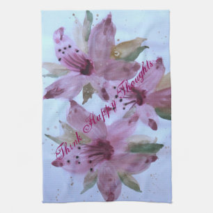 Happy Thought Floral Tea Towel