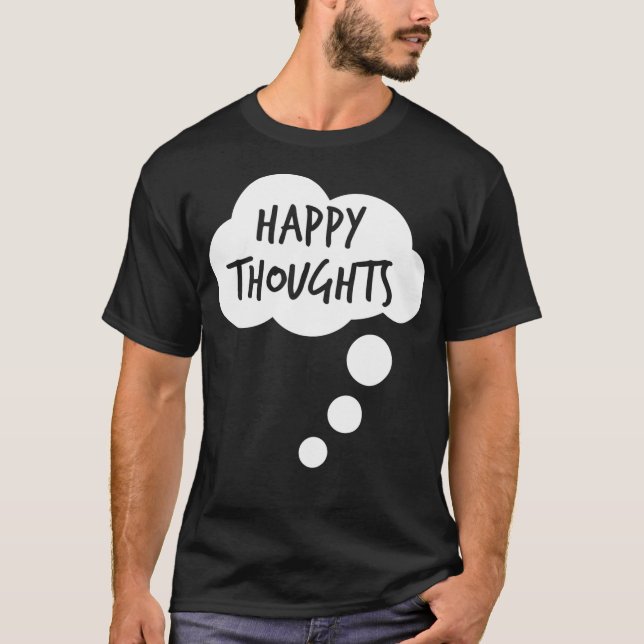 happy thoughts beautiful comic bubble design horse T-Shirt (Front)