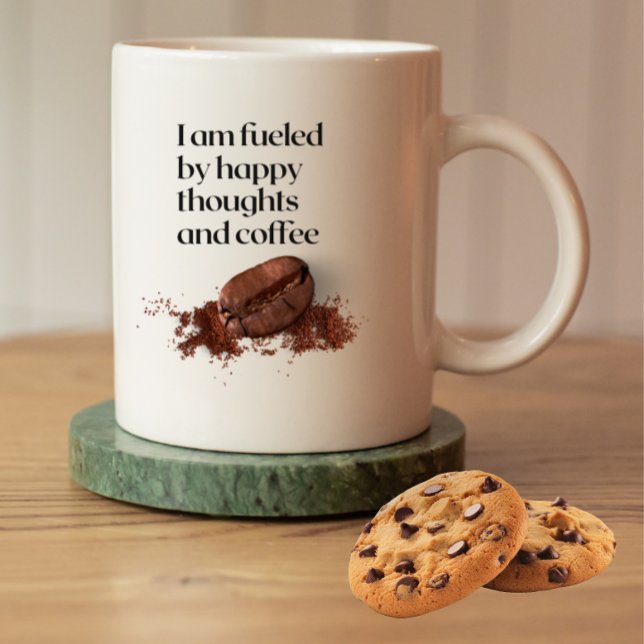 Happy Thoughts Coffee Bean Quote  Mug (Creator Uploaded)