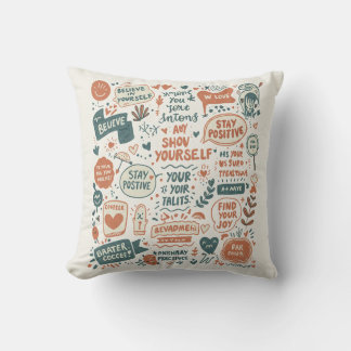 Happy Thoughts Doodle Art: Prints with Throw Pillow