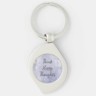 Happy Thoughts Dusty Lavender Purple Keychain