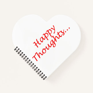 "Happy Thoughts" heart-shaped spiral notebook
