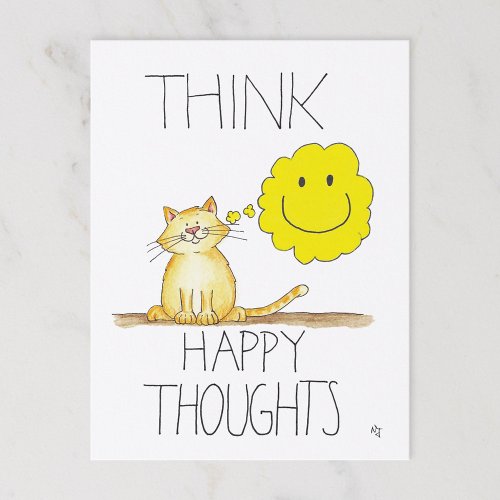 HAPPY THOUGHTS postcard by Nicole Janes