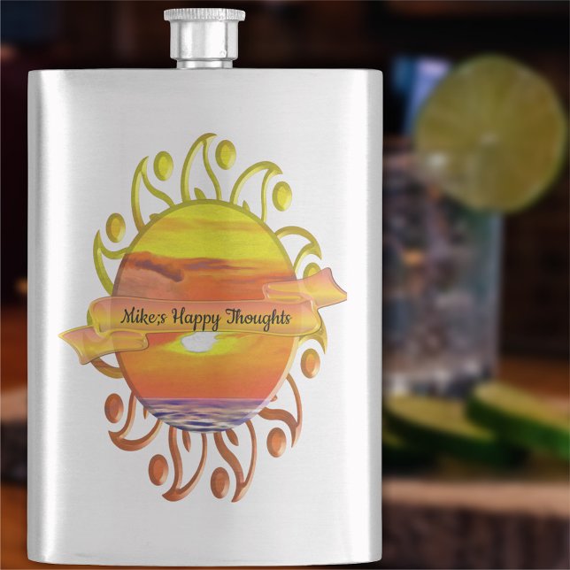 Happy Thoughts Sunset 2443 Flask (Creator Uploaded)