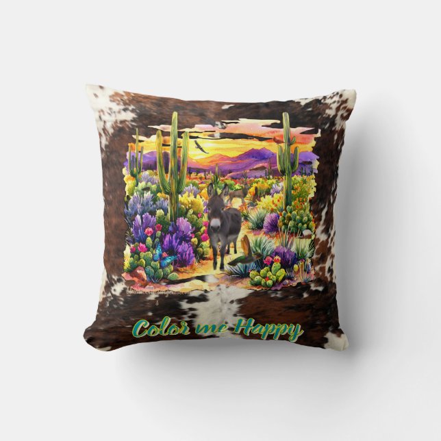 Happy Throw Pillow (Front)