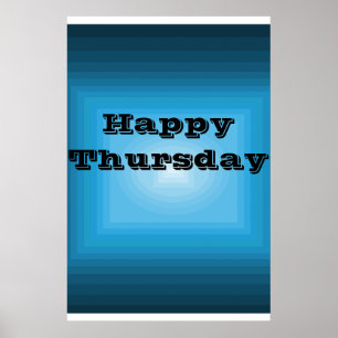 Happy Thursday Blue Color code Poster Day of Week