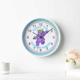 Happy Time Dancing Teddy Bear Large Clock