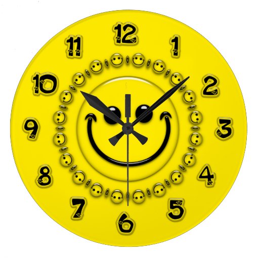 Happy Time Smiley Face Clock | Zazzle